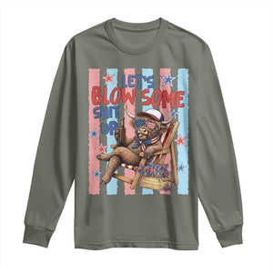 Funny Patriotic Highland Cow Long Sleeve Shirt 4th Of July Fireworks Celebration