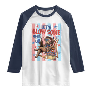 Funny Patriotic Highland Cow Raglan Shirt 4th Of July Fireworks Celebration
