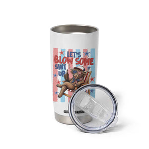 Funny Patriotic Highland Cow Tumbler Cup 4th Of July Fireworks Celebration