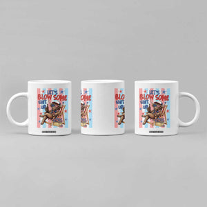 Funny Patriotic Highland Cow Coffee Mug 4th Of July Fireworks Celebration