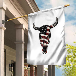 Vintage Western Cow Skull Usa Flag Garden Flag Patriotic American Pride