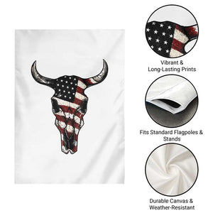 Vintage Western Cow Skull Usa Flag Garden Flag Patriotic American Pride