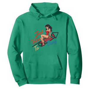 Funny Patriotic Pin Up Girl Firework USA Gift Hoodie Just Here To Bang