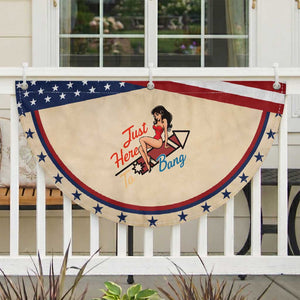 Funny Pin Up Girl Firework USA Gift Patriotic Fan Flag Just Here To Bang
