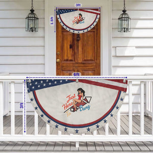 Funny Pin Up Girl Firework USA Gift Patriotic Fan Flag Just Here To Bang
