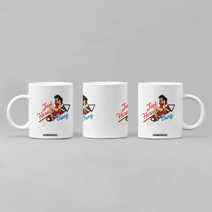 Funny Patriotic Pin Up Girl Firework USA Gift Coffee Mug Just Here To Bang