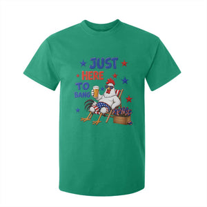 Funny Chicken 4th Of July Celebration T Shirt For Kid Just Here To Bang