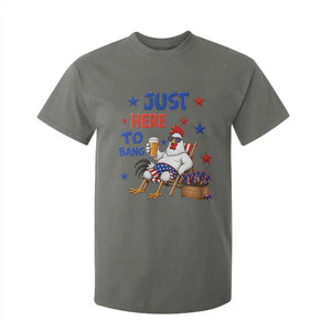 Funny Chicken 4th Of July Celebration T Shirt For Kid Just Here To Bang