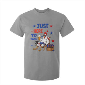 Funny Chicken 4th Of July Celebration T Shirt For Kid Just Here To Bang