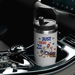 Funny Chicken 4th Of July Celebration Flip Straw Tumbler Just Here To Bang