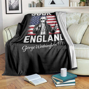 Funny 4th Of July George Washington Throw Blanket Suck It England