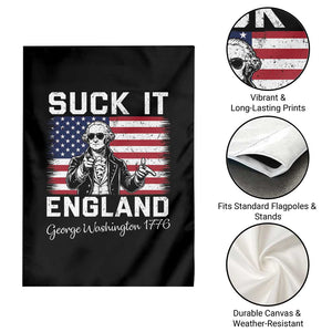 Funny 4th Of July George Washington Garden Flag Suck It England
