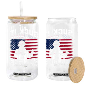 Funny 4th Of July George Washington Glass Can Suck It England