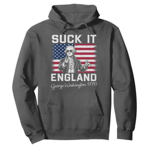 Funny 4th Of July George Washington Hoodie Suck It England TS12 Dark Heather Print Your Wear