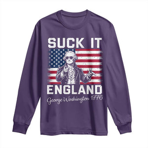 Funny 4th Of July George Washington Long Sleeve Shirt Suck It England