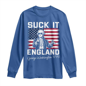 Funny 4th Of July George Washington Long Sleeve Shirt Suck It England