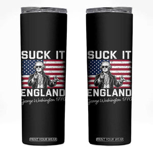 Funny 4th Of July George Washington Skinny Tumbler Suck It England