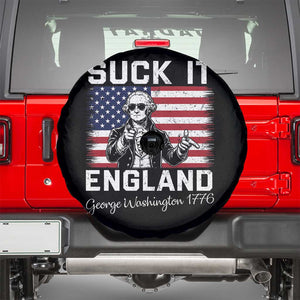 Funny 4th Of July George Washington Spare Tire Cover Suck It England