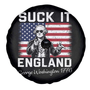 Funny 4th Of July George Washington Spare Tire Cover Suck It England