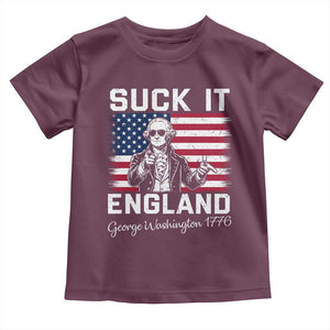 Funny 4th Of July George Washington Toddler T Shirt Suck It England
