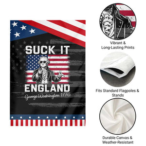 Funny 4th Of July George Washington Patriotic Garden Flag Suck It England
