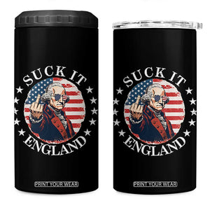 Funny George Washington Revolutionary War 4 in 1 Can Cooler Tumbler Suck It England