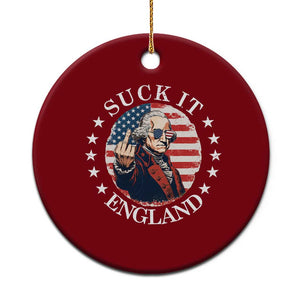 Funny George Washington Revolutionary War Ceramic Ornament Suck It England TS12 1pc Red Print Your Wear
