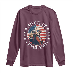 Funny George Washington Revolutionary War Long Sleeve Shirt Suck It England