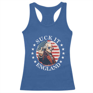 Funny George Washington Revolutionary War Racerback Tank Top Suck It England TS12 Royal Blue Print Your Wear