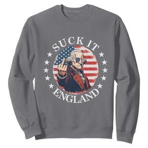 Funny George Washington Revolutionary War Sweatshirt Suck It England TS12 Charcoal Print Your Wear