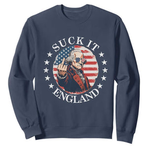 Funny George Washington Revolutionary War Sweatshirt Suck It England TS12 Navy Print Your Wear