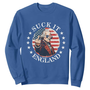Funny George Washington Revolutionary War Sweatshirt Suck It England TS12 Royal Blue Print Your Wear