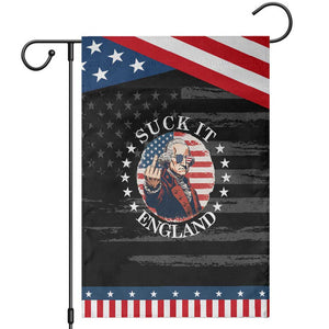 Funny George Washington Revolutionary War Patriotic Garden Flag Suck It England