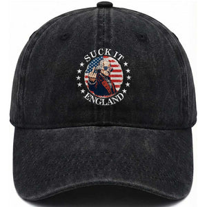 Funny George Washington Revolutionary War Washed Cotton Baseball Cap Suck It England