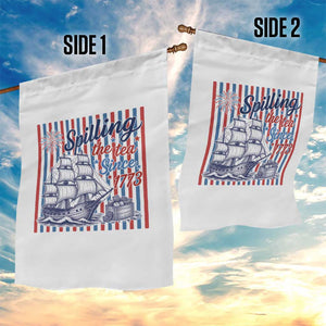 Spilling The Tea Since 1773 Garden Flag Boston Tea Party USA History Humor