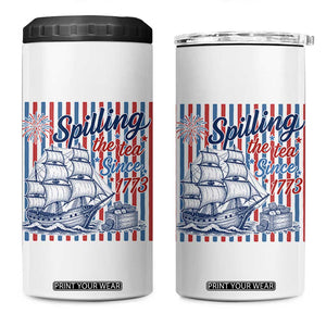Spilling The Tea Since 1773 4 in 1 Can Cooler Tumbler Boston Tea Party USA History Humor