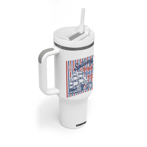 Spilling The Tea Since 1773 Tumbler With Handle Boston Tea Party USA History Humor