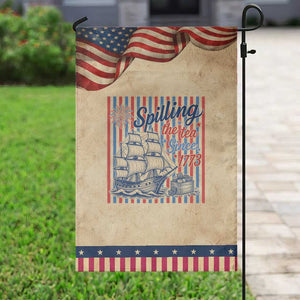 Spilling The Tea Since 1773 Patriotic Garden Flag Boston Tea Party USA History Humor