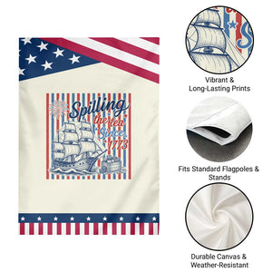 Spilling The Tea Since 1773 Patriotic Garden Flag Boston Tea Party USA History Humor
