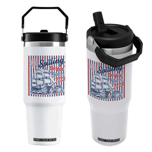 Spilling The Tea Since 1773 Flip Straw Tumbler Boston Tea Party USA History Humor