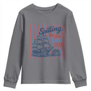Spilling The Tea Since 1773 Youth Sweatshirt Boston Tea Party USA History Humor