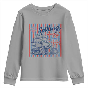 Spilling The Tea Since 1773 Youth Sweatshirt Boston Tea Party USA History Humor