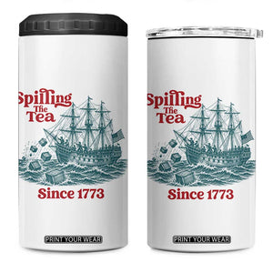 Spilling The Tea Since 1773 4 in 1 Can Cooler Tumbler American History Gift