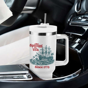 Spilling The Tea Since 1773 Tumbler With Handle American History Gift