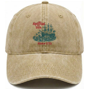 Spilling The Tea Since 1773 Washed Cotton Baseball Cap American History Gift