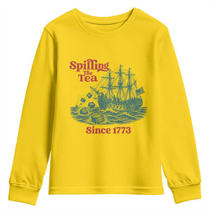 Spilling The Tea Since 1773 Youth Sweatshirt American History Gift