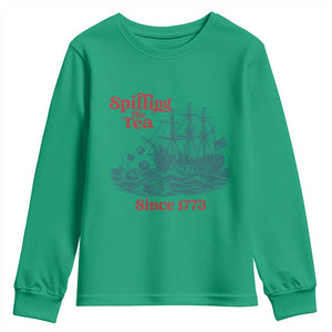 Spilling The Tea Since 1773 Youth Sweatshirt American History Gift