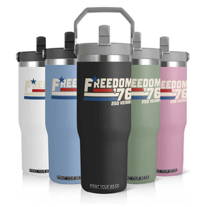 America Retro 250 Years Freedom USA 1776 2026 Flip Straw Tumbler