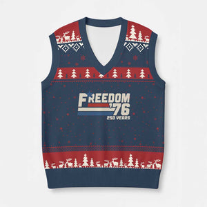 America Retro 250 Years Freedom USA 1776 2026 V-Neck Knit Sweater Vest