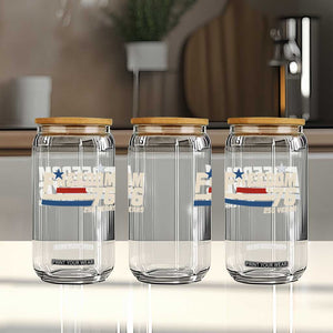 America Retro 250 Years Freedom USA 1776 2026 Glass Can